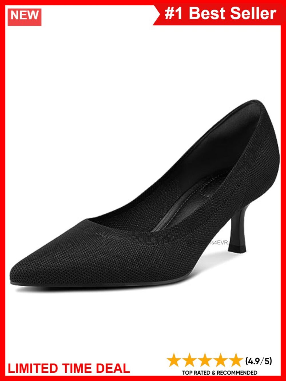 Kitten Heel Pointed Toe Pumps Pull-On Dress Shoes